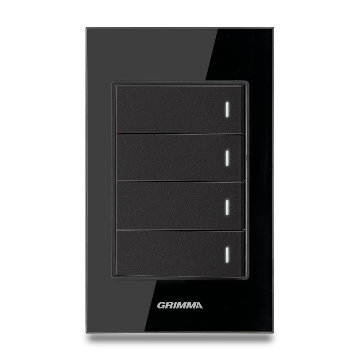 Bộ công tắc bốn 2 chiều Grimma, mặt kính cường lực G6 series G6GLBK42