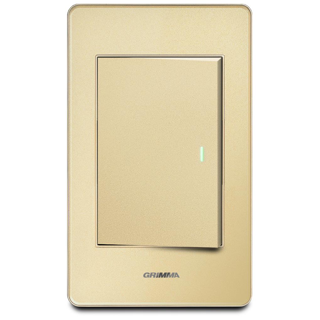 Bộ công tắc đơn 1 chiều Grimma, mặt Acrylic xám G7 series G7ACXK11