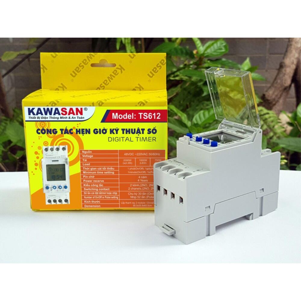 Công tắc hẹn giờ thanh ray dạng kỹ thuật số Kawasan TS612