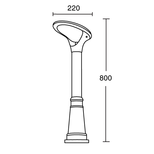 Đèn trụ sân vườn năng lượng mặt trời VinaLED V1GBS-5 5W