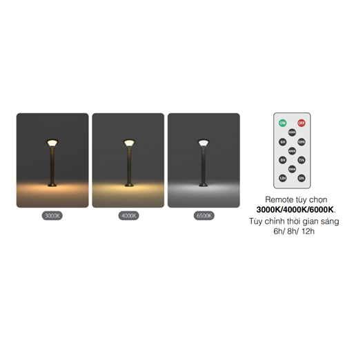 Đèn trụ sân vườn năng lượng mặt trời VinaLED V1GBS-5 5W