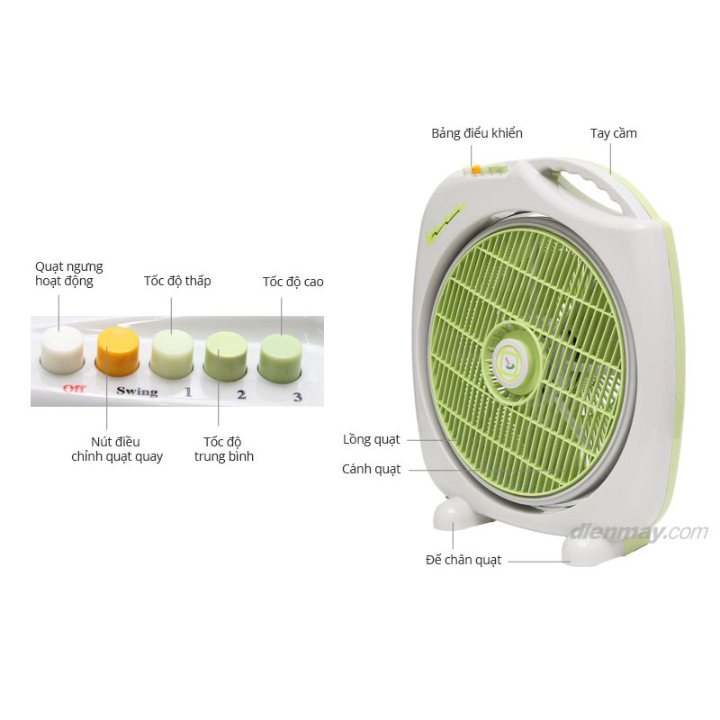 Quạt hộp B4 hẹn giờ ASIAvina F16001-XV1