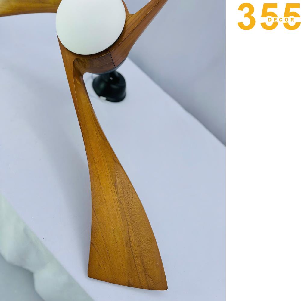 Quạt trần đèn 3 cánh gỗ 355 Decor QT52 Ø132cm