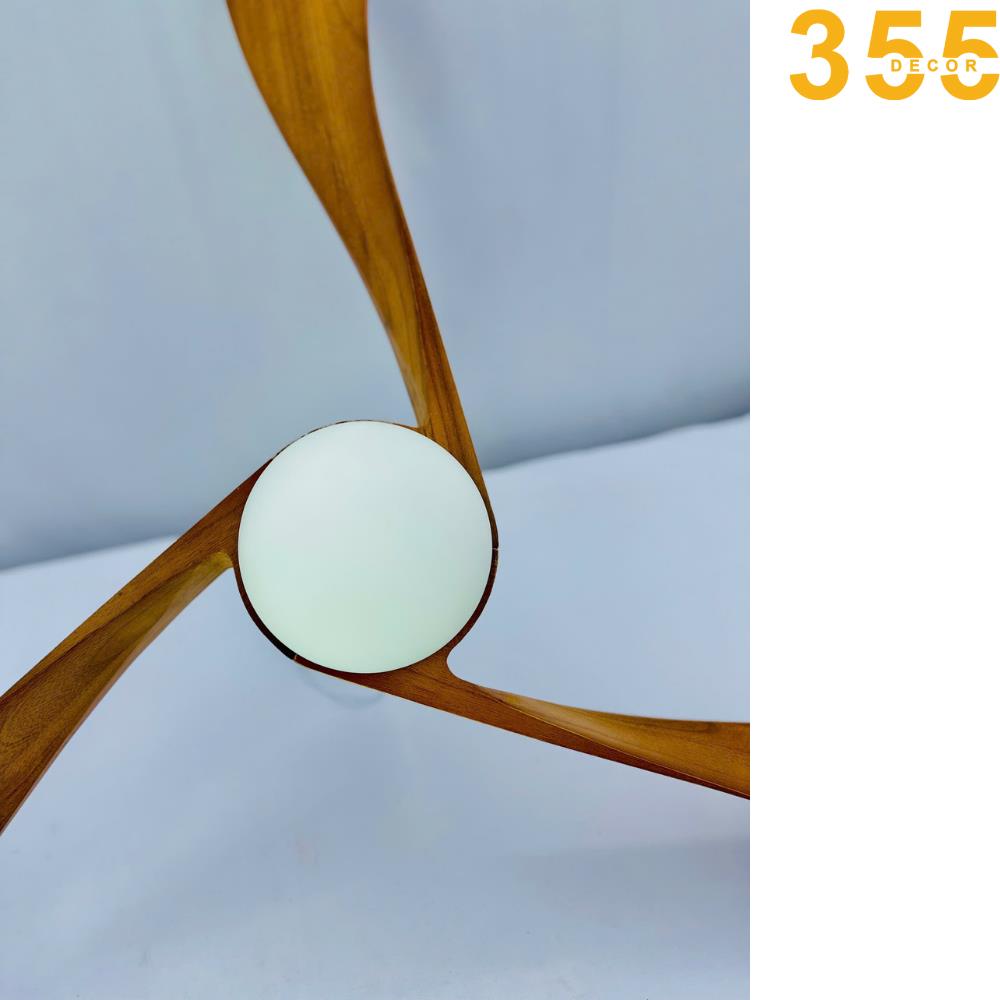 Quạt trần đèn 3 cánh gỗ 355 Decor QT52 Ø132cm