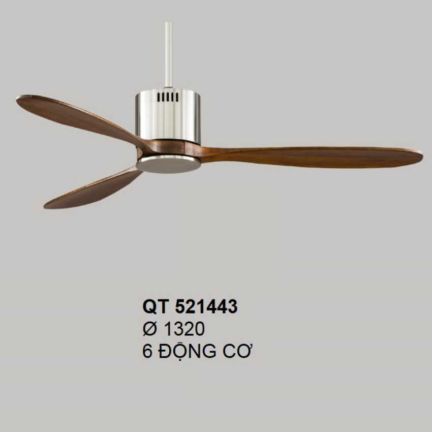 Quạt trần cánh gỗ 355 Decor QT521443 Ø132cm