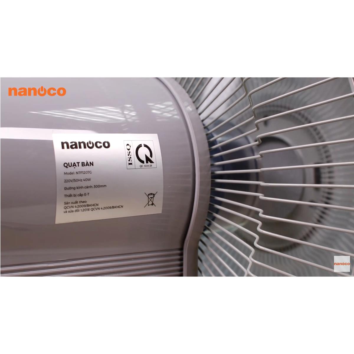 Quạt bàn B3 NANOCO NTF1207G 40W màu xám