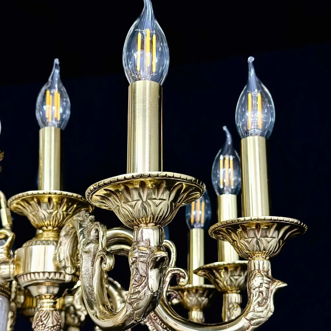 Đèn Chùm Đồng Nến 355 Decor DCD8121