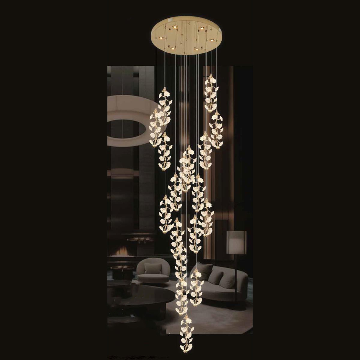 Đèn thả trang trí 355 Decor THD325 Ø800*H3000