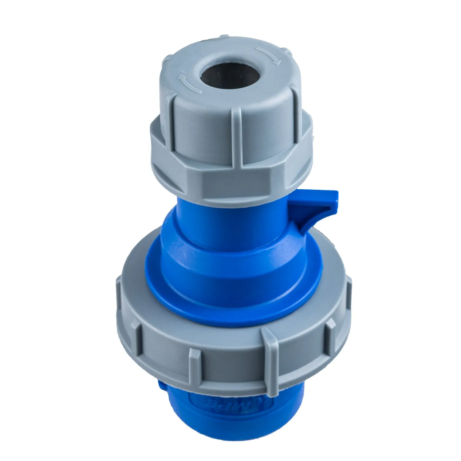 Phích cắm công nghiệp 1 pha MPE loại di động có kẹp giữ dây 2P+E IP67