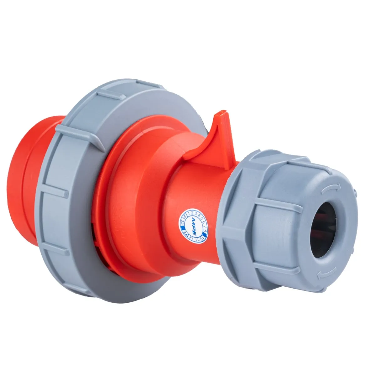 Phích cắm công nghiệp 3 pha MPE loại di động có kẹp giữ dây 3P+N+E IP67