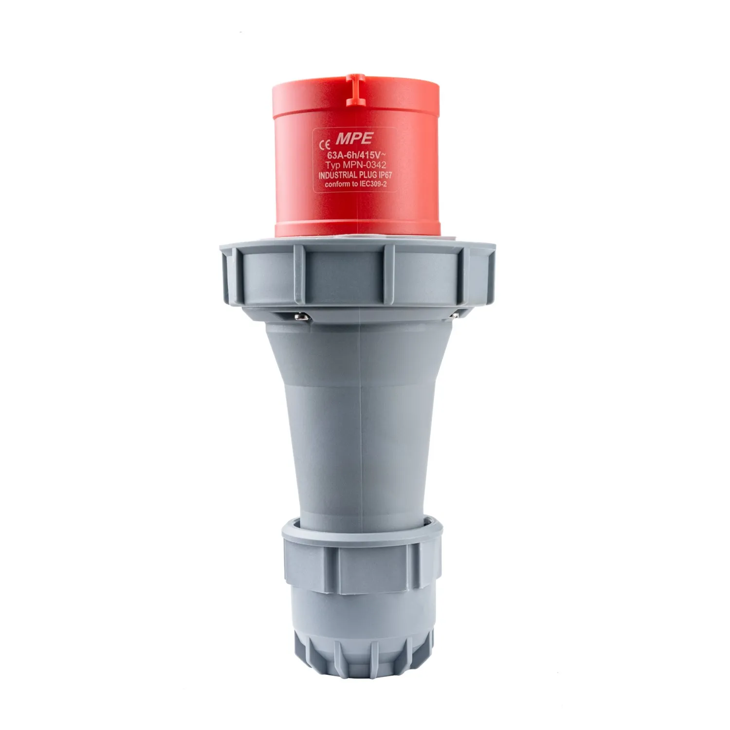 Phích cắm công nghiệp 3 pha MPE loại di động có kẹp giữ dây 380/415V 3P+E IP67