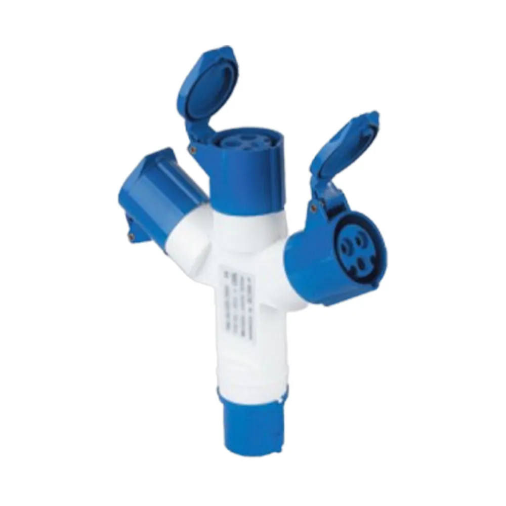 Ổ cắm công nghiệp 1 pha MPE 3 ngã có kẹp giữ dây MPE 220-250V 2P+E-IP44 6h