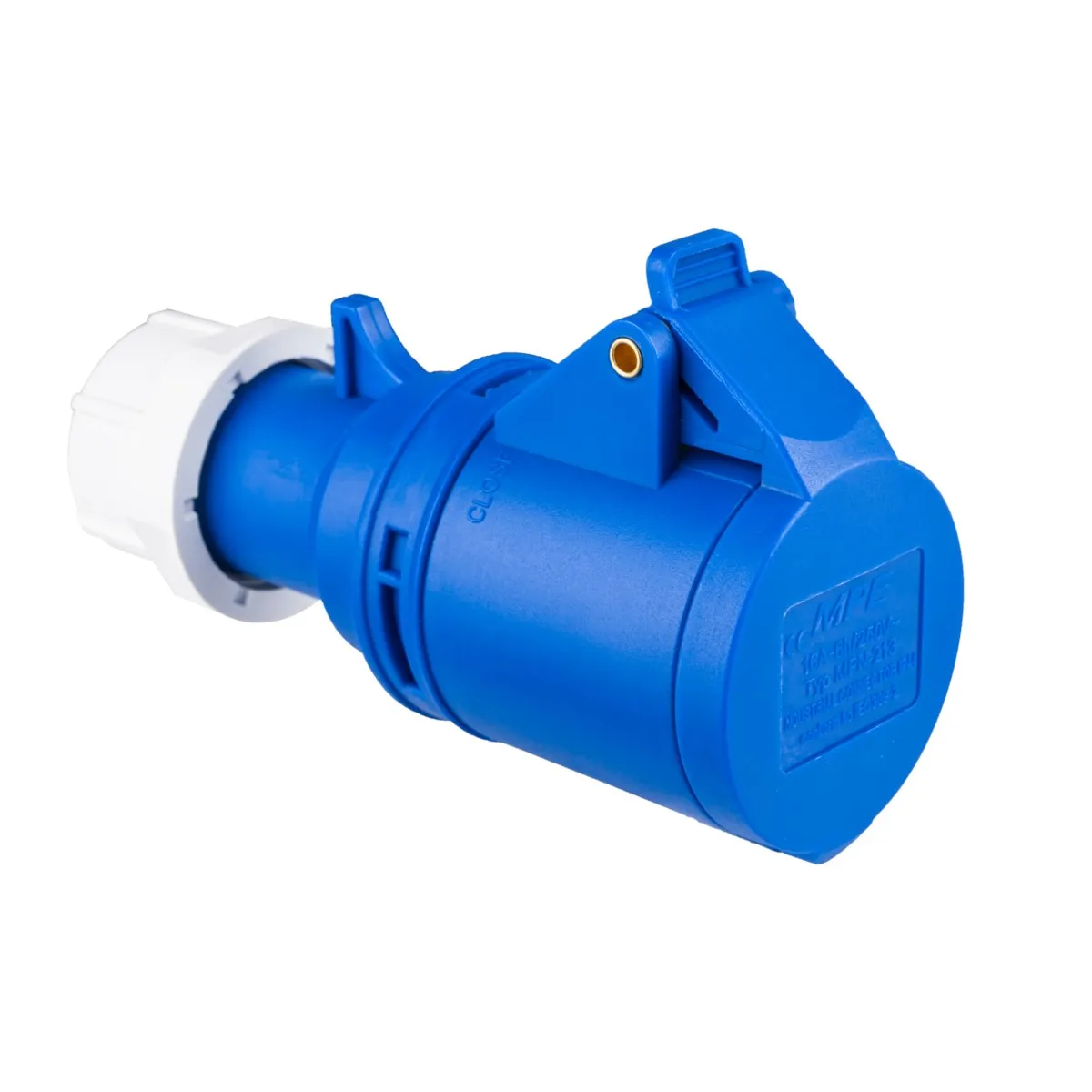 Ổ cắm công nghiệp 1 pha MPE di động có kẹp giữ dây 240V 2P+E IP44