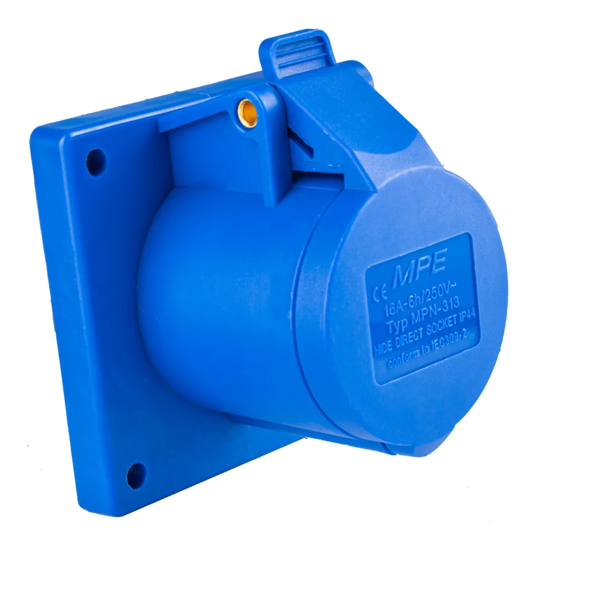 Ổ cắm công nghiệp 1 pha MPE loại cố định bắt trên bảng điện 240V 2P+E IP44