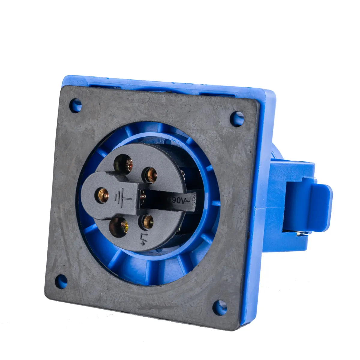 Ổ cắm công nghiệp 1 pha MPE loại cố định bắt trên bảng điện 240V 2P+E IP44