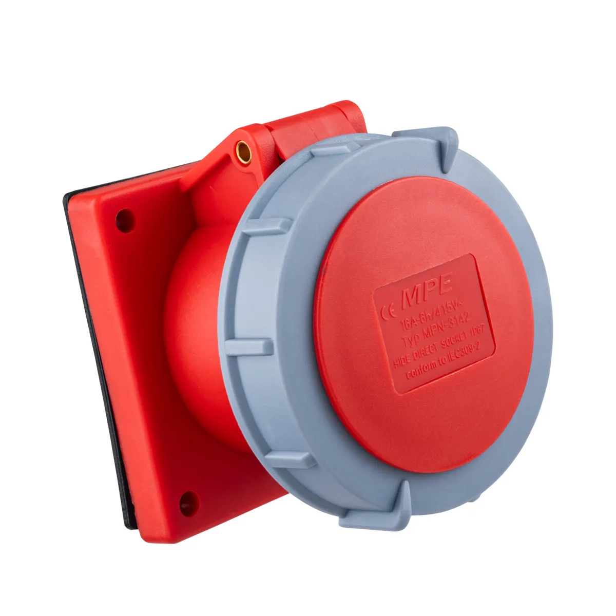 Ổ cắm công nghiệp 3 pha MPE loại cố định bắt trên bảng điện 380V-415V 3P+E IP67