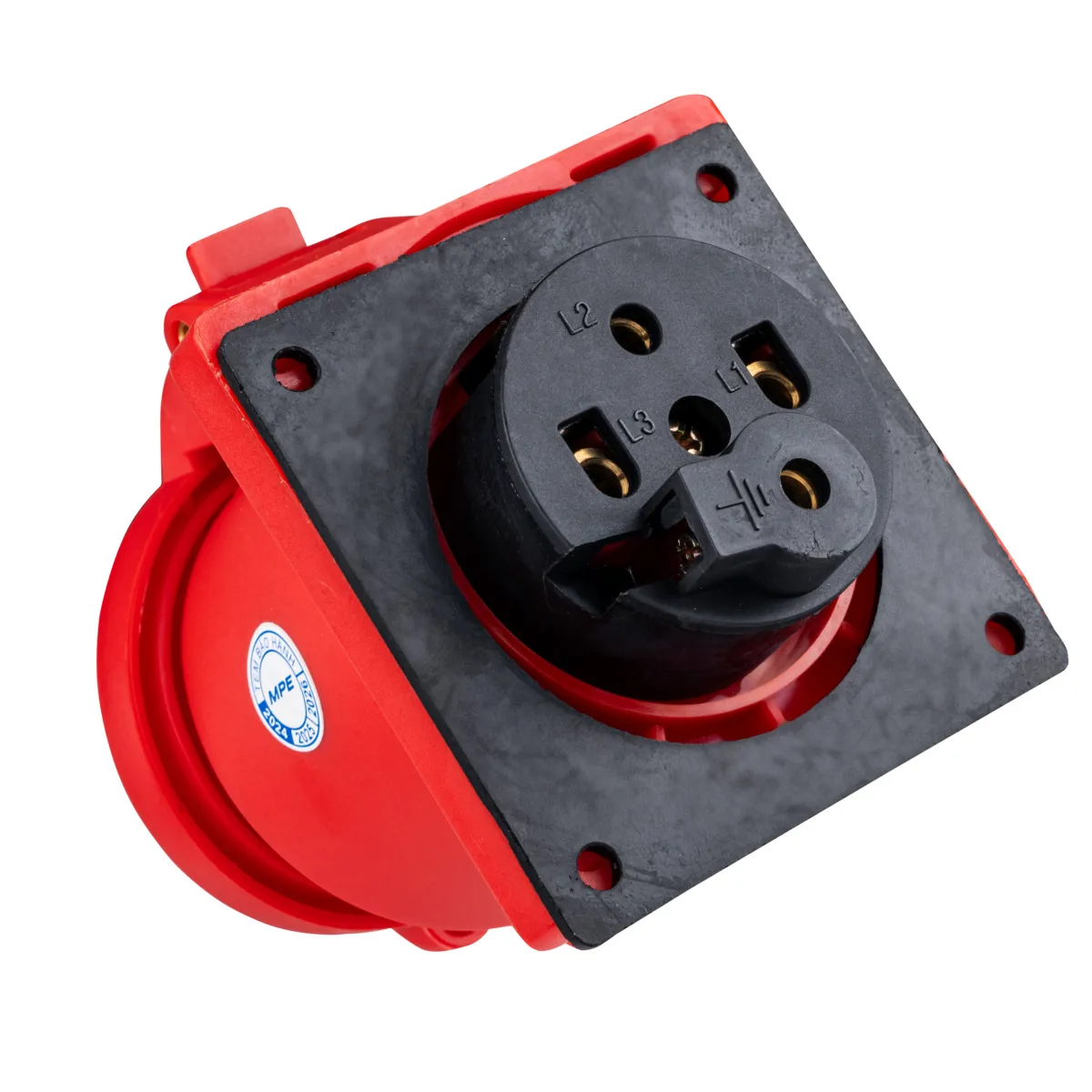 Ổ cắm công nghiệp 3 pha MPE loại cố định bắt trên bảng điện 380V-415V 3P+E IP44