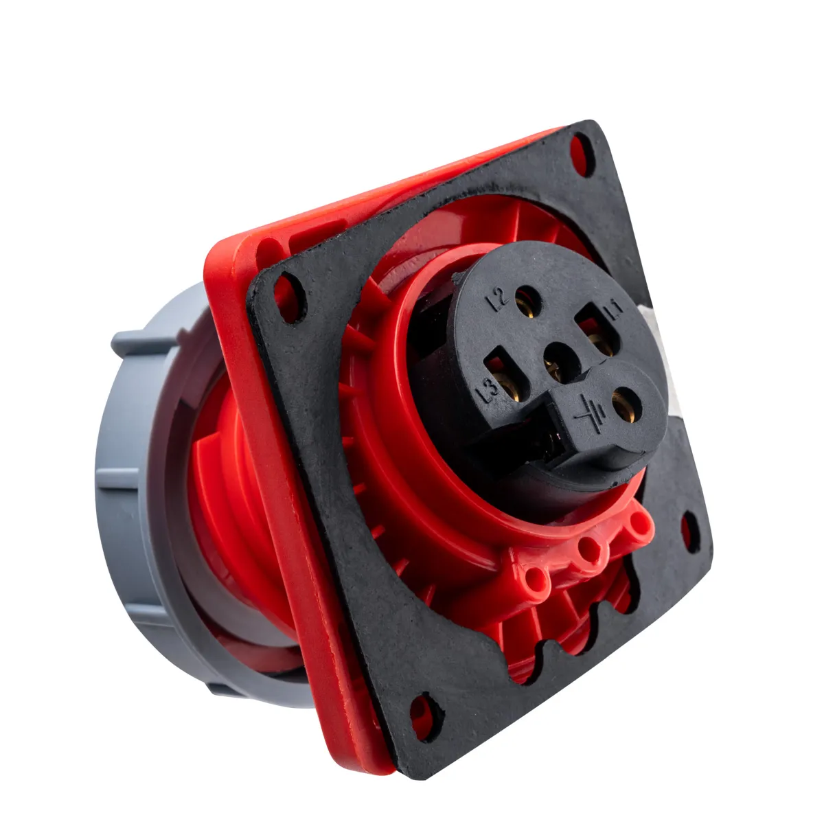Ổ cắm công nghiệp 3 pha MPE loại cố định bắt trên bảng điện 380/415V 3P+E IP67