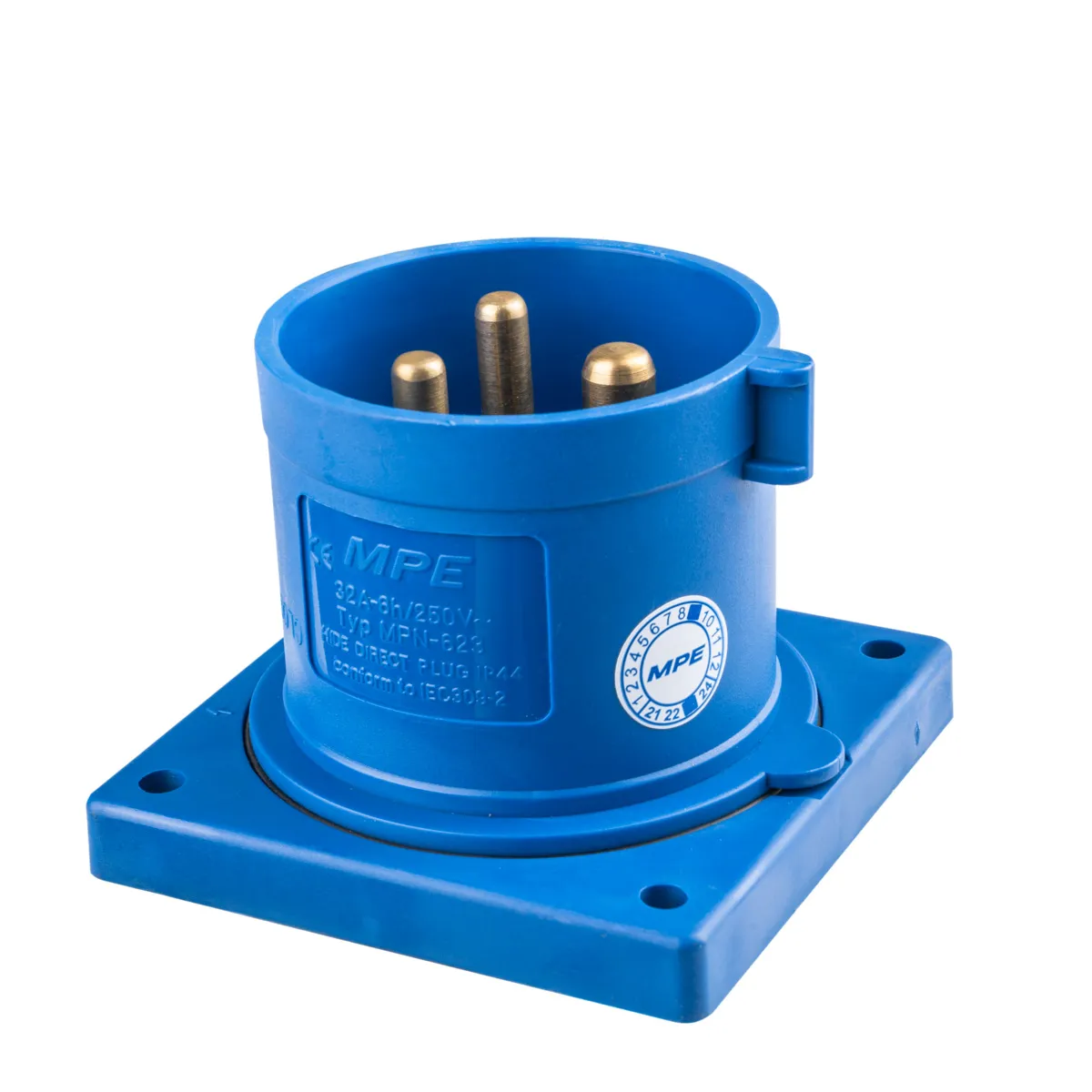 Phích cắm công nghiệp 1 pha MPE lắp âm 2P+E 32A IP44 240V