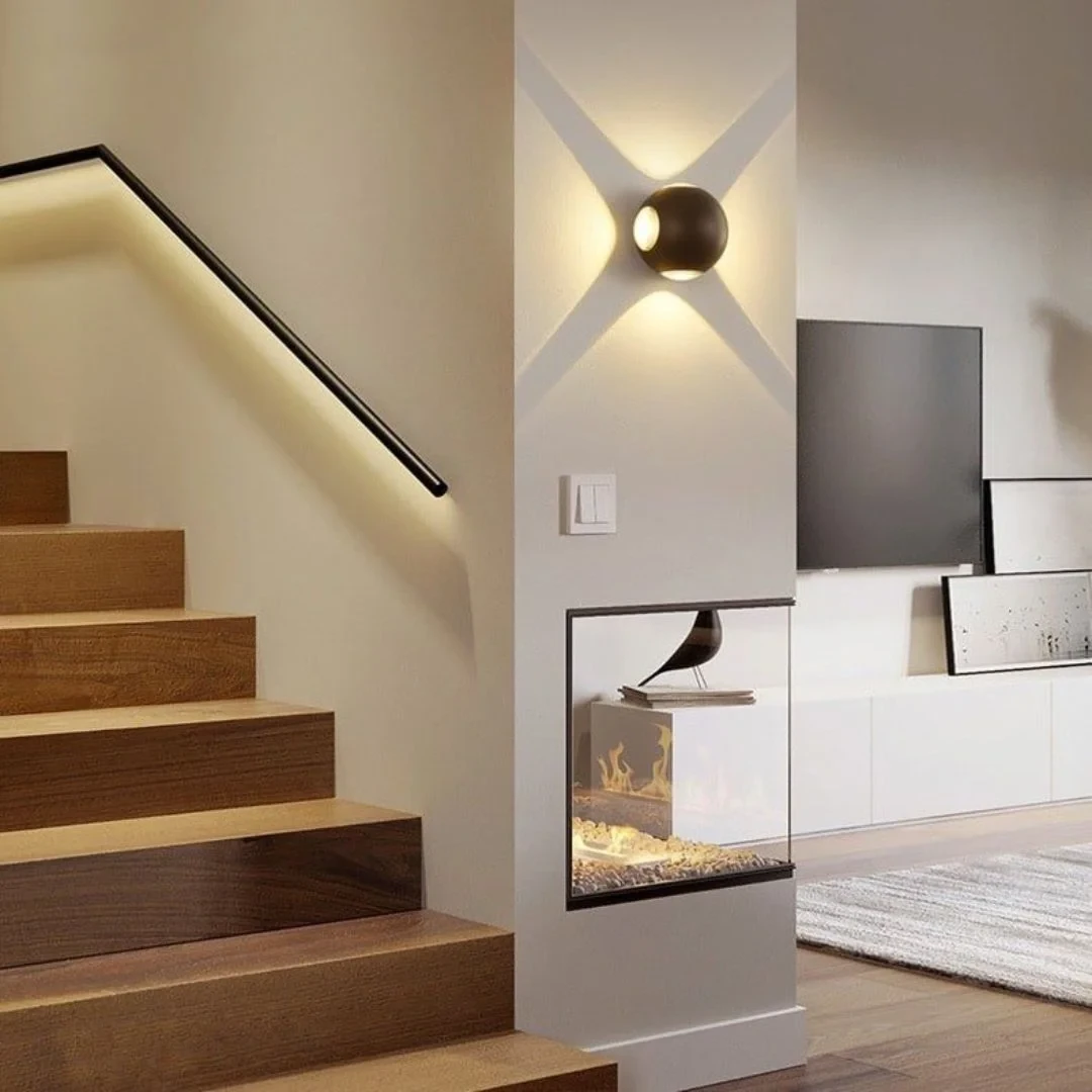 Đèn vách ngoài trời Led 3000K *5 - Ø100*W70