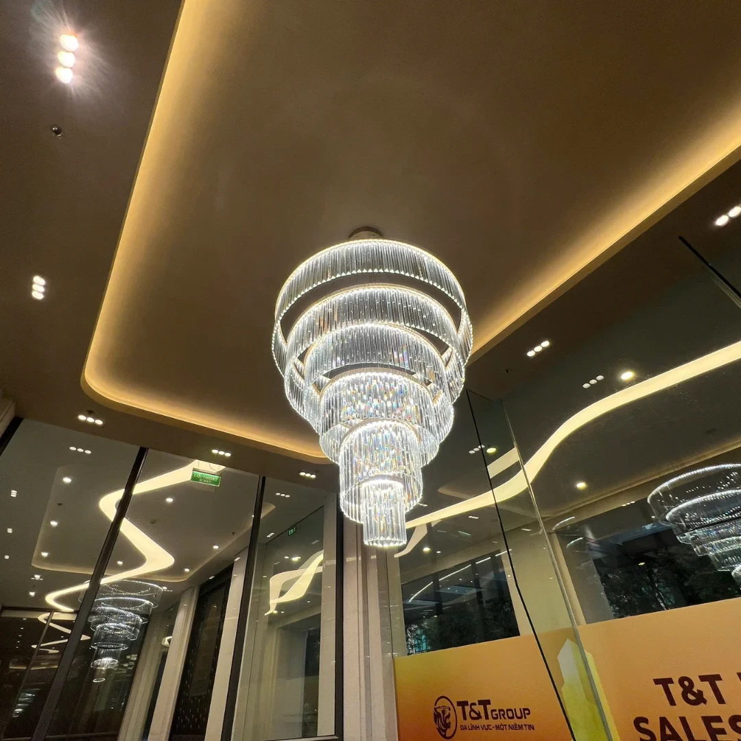 Đèn thả Pha Lê 355 Decor TPL20 Ø200+400+600+800+1000+1200*H2000-LED 3 CĐ