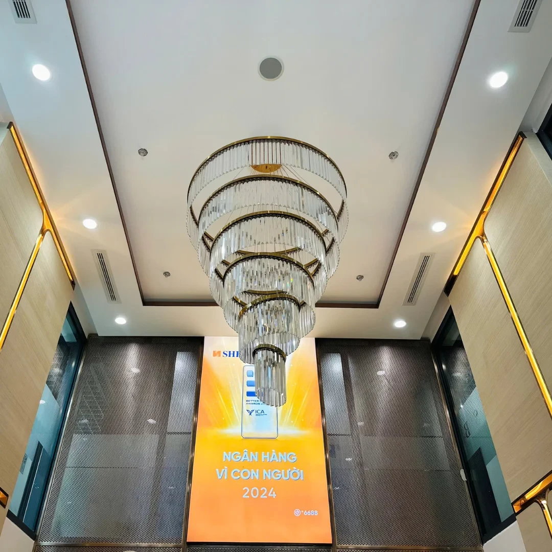 Đèn thả Pha Lê 355 Decor TPL20 Ø200+400+600+800+1000+1200*H2000-LED 3 CĐ