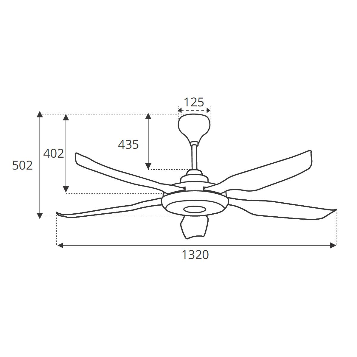 Quạt trần Sinwa 5 cánh nhựa SL45 màu nâu