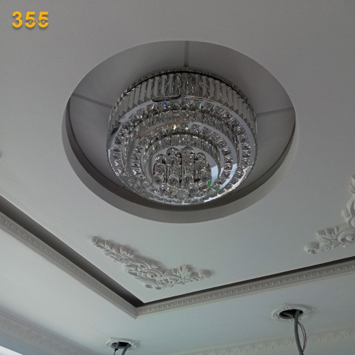 Đèn ốp trần pha lê 355 Decor OTPL81068 Ø600*H170LED 3 CĐ