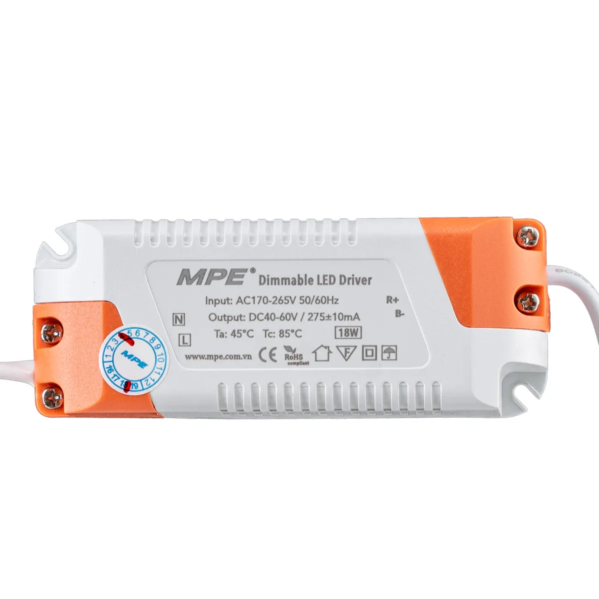 Đèn LED Panel MPE panel âm trần tròn điều chỉnh RPL/DIM 18W
