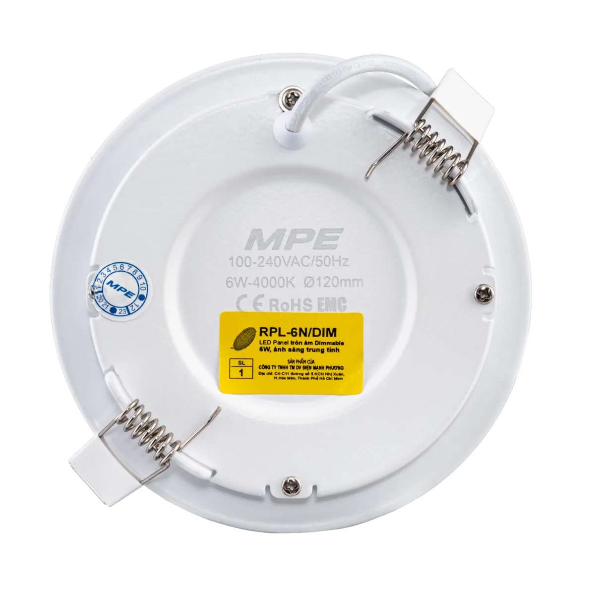 Đèn LED Panel MPE panel âm trần tròn điều chỉnh RPL/DIM 6W