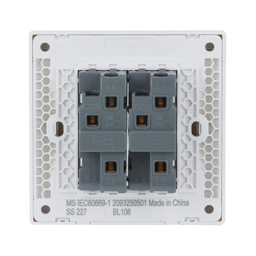 Bộ công tắc đôi ABB Inora BL106 2 chiều 10AX