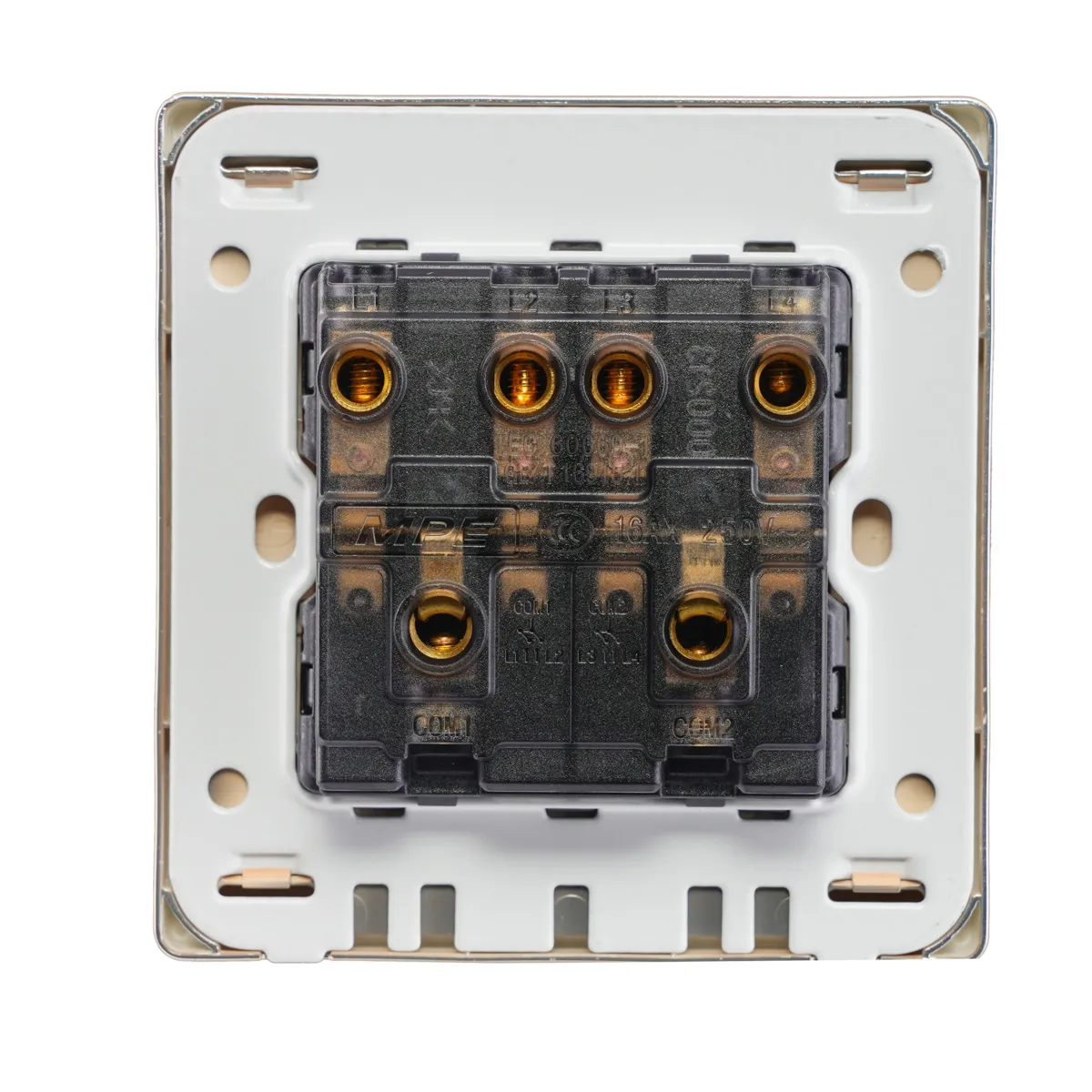 Mặt 4 công tắc 1 chiều MPE 16A-250V