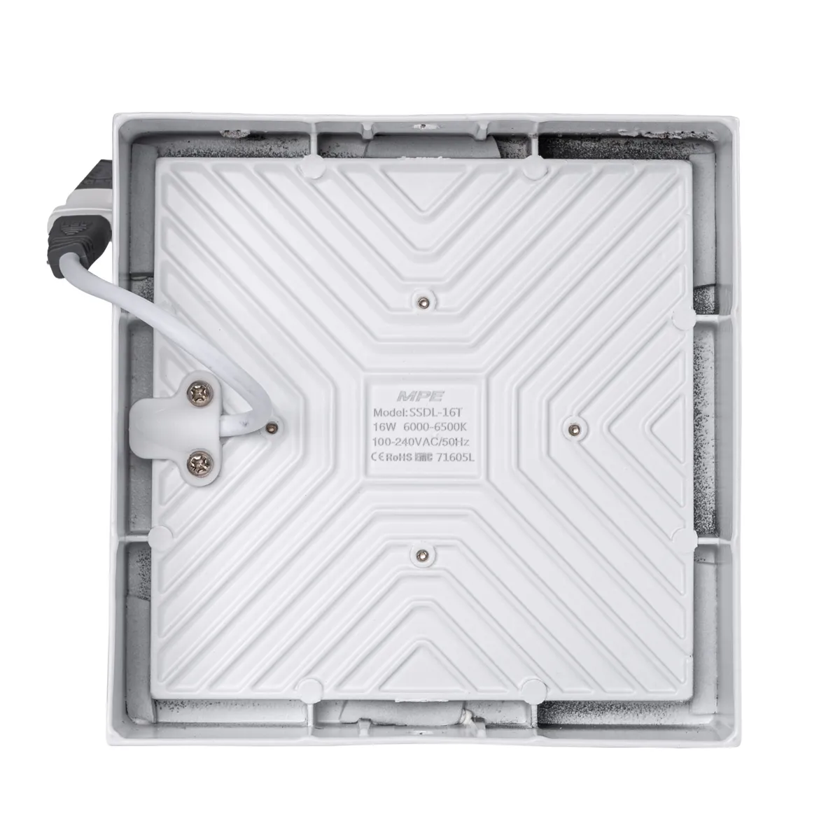 Đèn LED downlight MPE vuông nổi tràn viền trắng 16W series SSDL