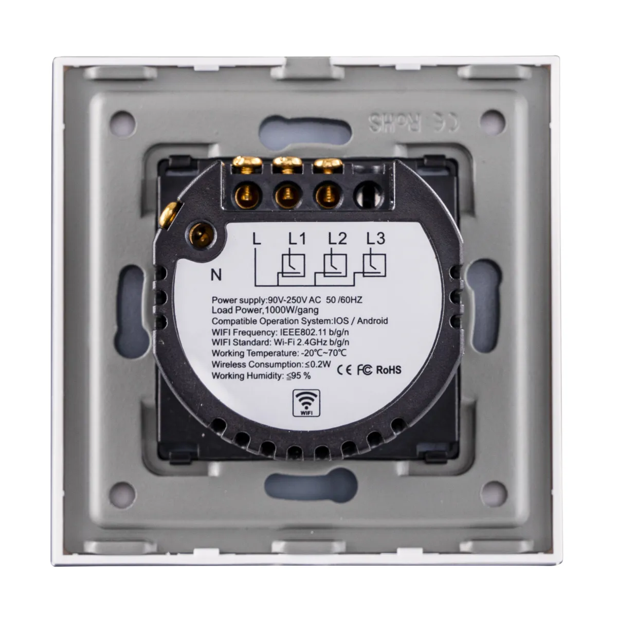 Mặt 2 công tắc MPE wifi (vuông)