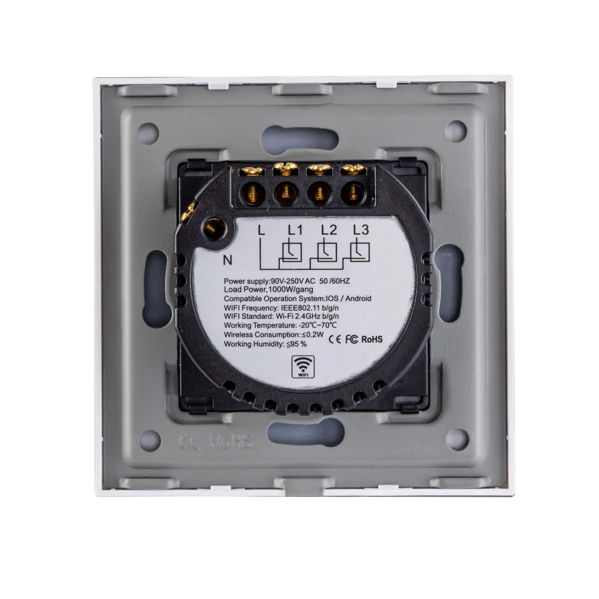 Mặt 3 công tắc MPE wifi (vuông)