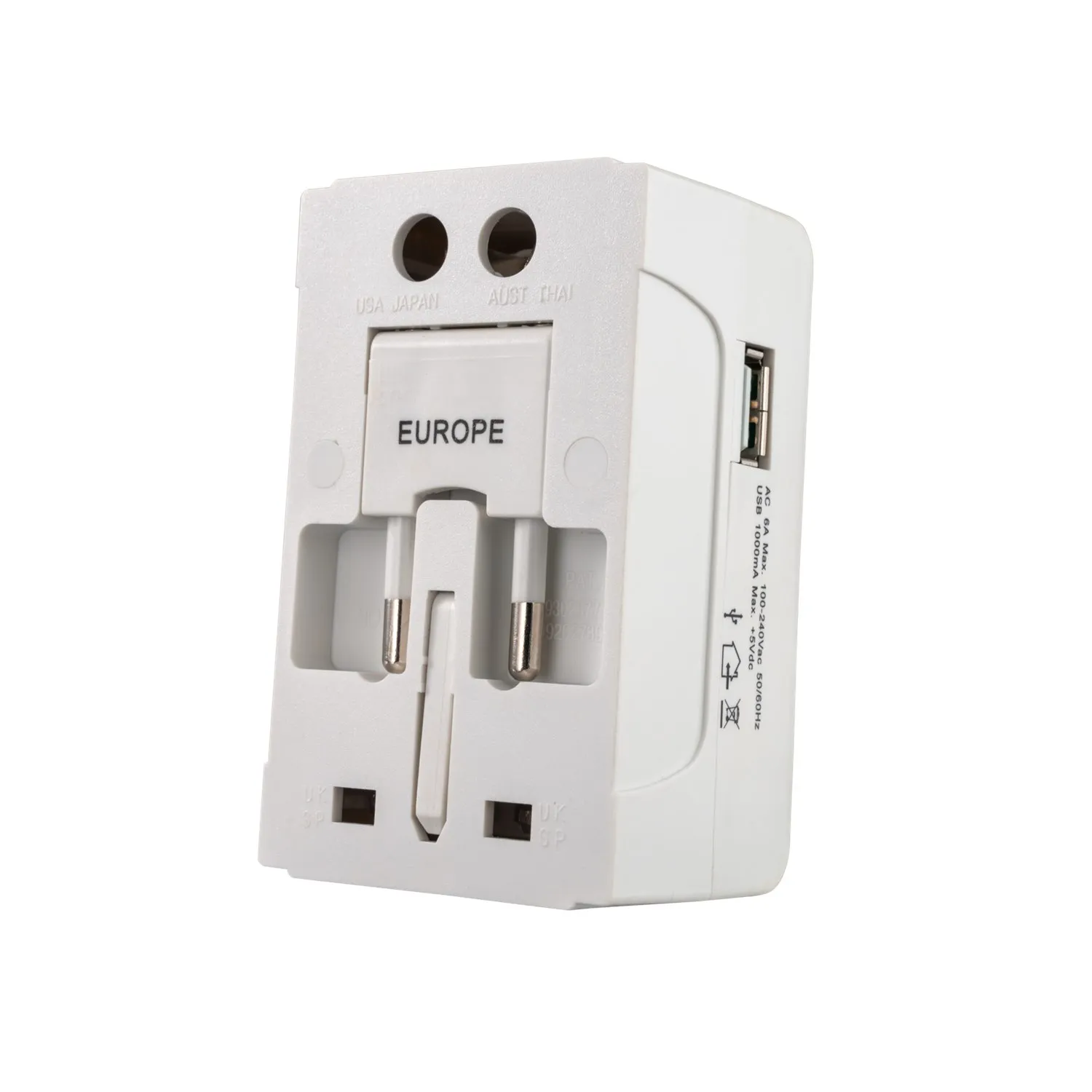 Ổ cắm du lịch đa năng MPE TA2 tích hợp cổng USB