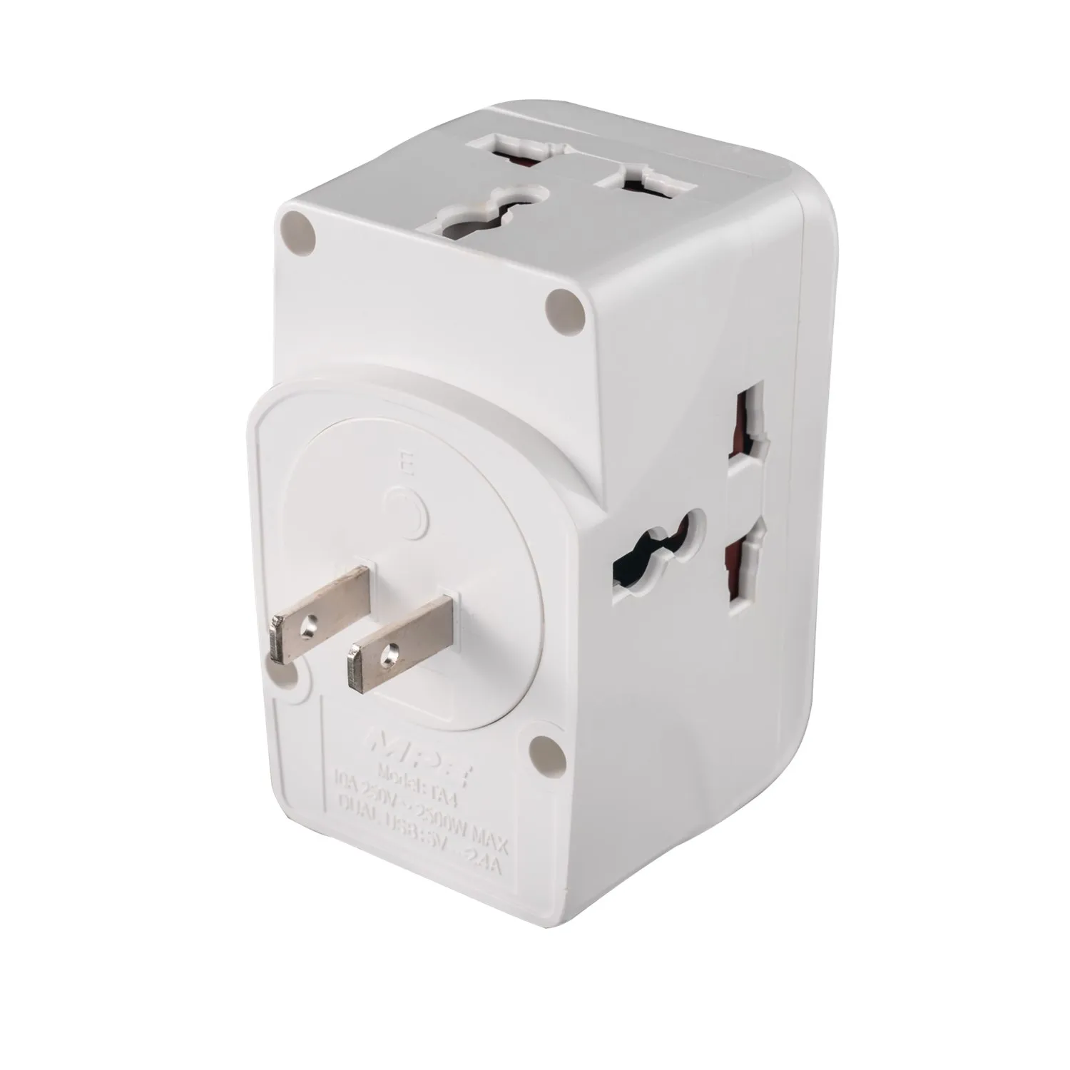 Ổ cắm du lịch đa năng MPE Tích hợp 2 cổng USB mã TA4