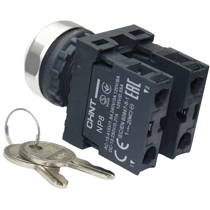 Công tắc xoay có chìa khóa CHINT NP8-11Y/21