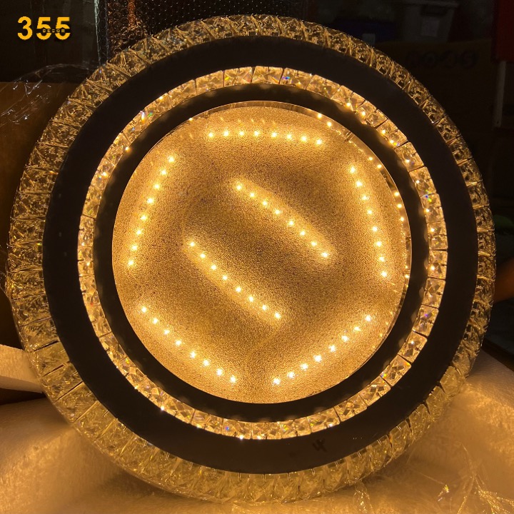 Đèn ốp trần pha lê 355 Decor OTPL3512 LED 3 CĐ