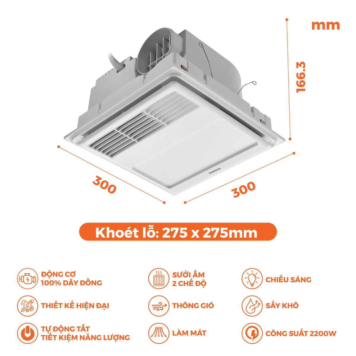 Quạt hút sưởi Nanoco NBD0330