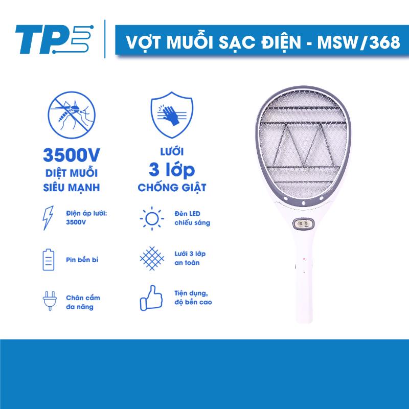 Vợt muỗi sạc điện TIẾN PHÁT có đèn led chiếu sáng MSW/368