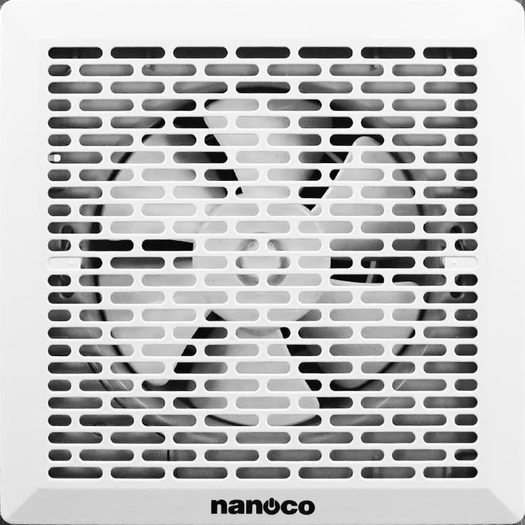Quạt thông gió Nanoco NMV1523 siêu mỏng 12W, Ø150x150mm
