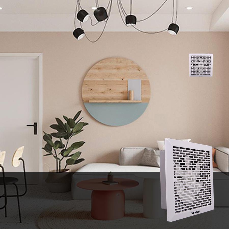 Quạt thông gió Nanoco NMV1523 siêu mỏng 12W, Ø150x150mm