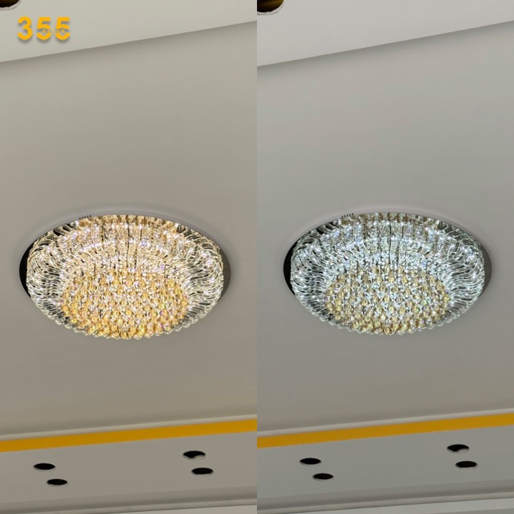 Đèn ốp trần pha lê 355 Decor OTPL3513 LED 3 CĐ