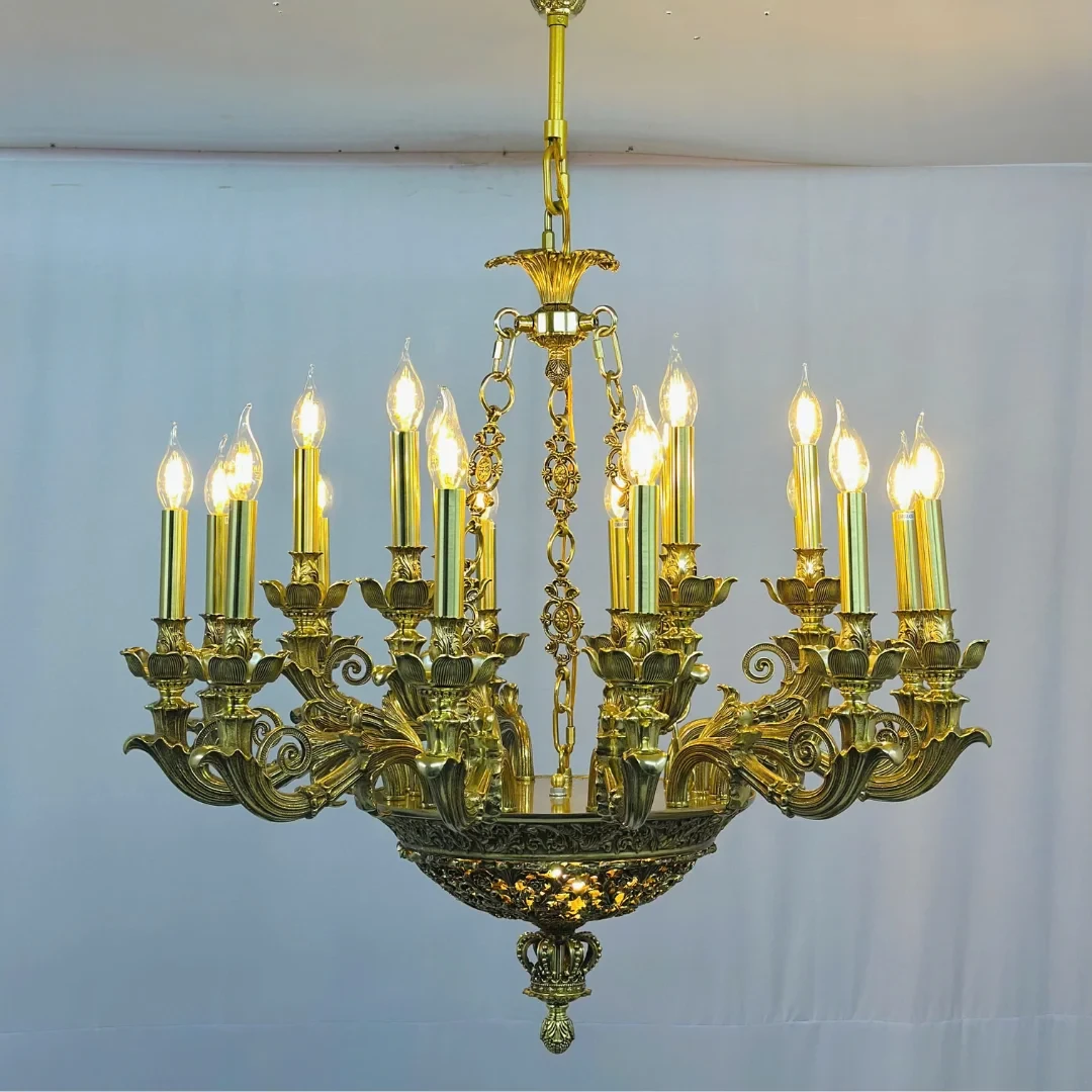 Đèn Chùm Đồng Nến D900*H700 - E14*18