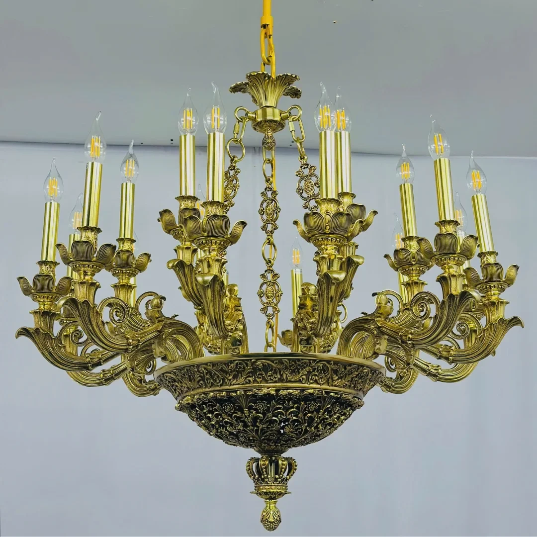 Đèn Chùm Đồng Nến D900*H700 - E14*18