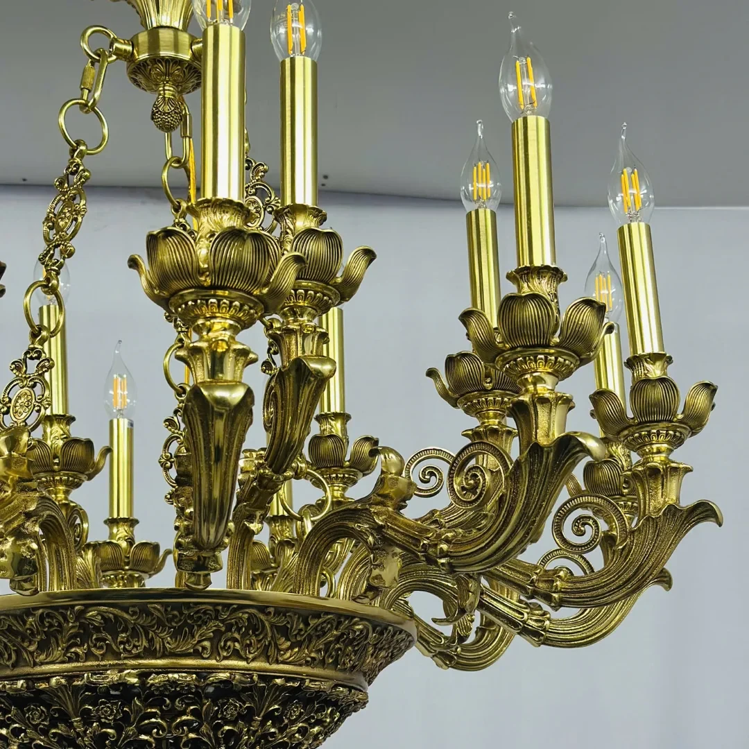 Đèn Chùm Đồng Nến D900*H700 - E14*18