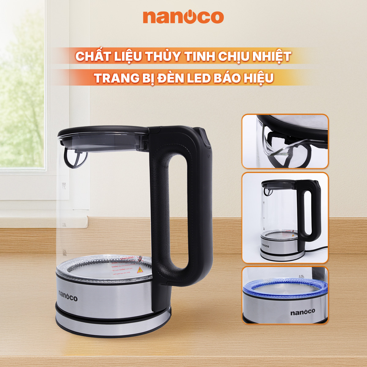 Bình đun nước siêu tốc NKT1790 NANOCO