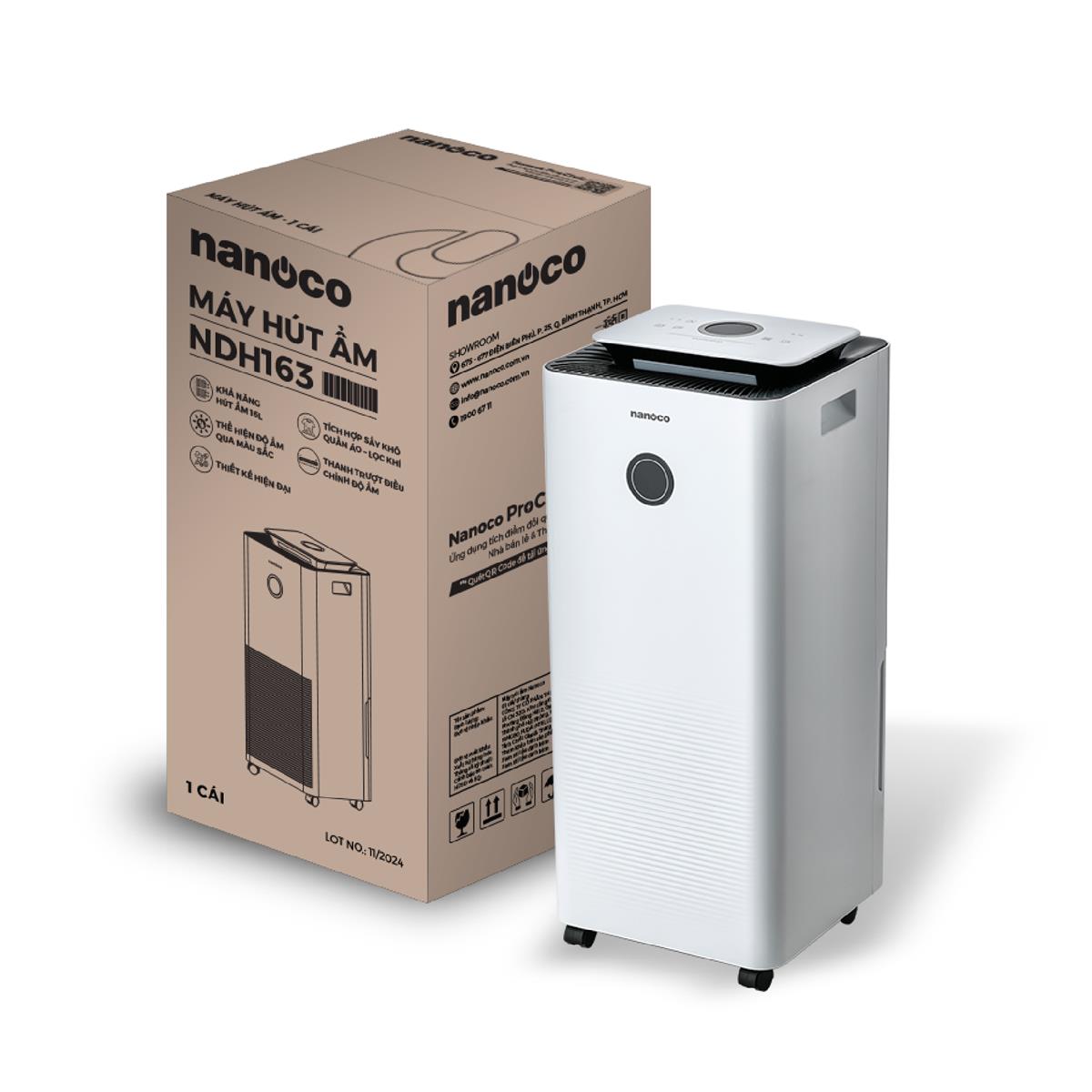 Máy Hút Ẩm Nanoco NDH163
