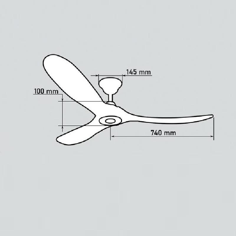 Quạt trần 3 cánh gỗ 355 Decor QT6004 Ø151cm